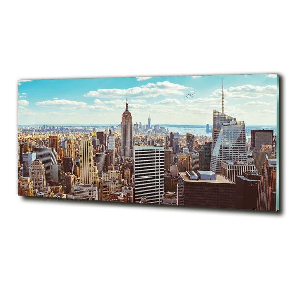 Foto schilderij op glas New York vanuit vogelperspectief