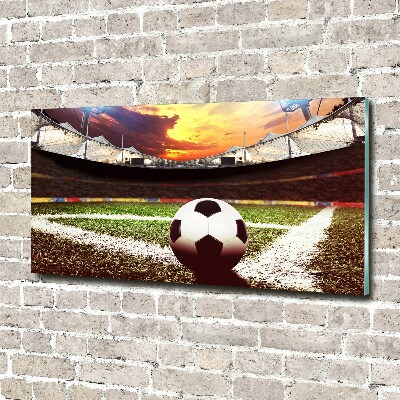 Schilderij op glas Bal in het stadion