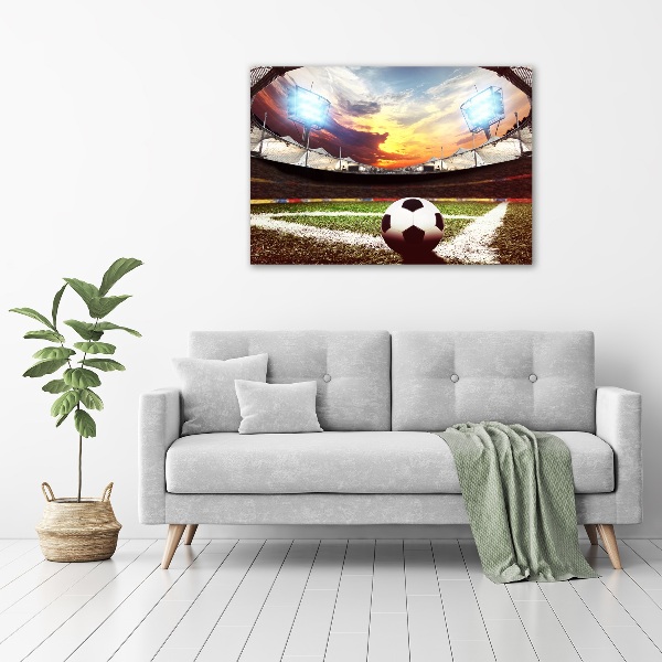 Schilderij op glas Bal in het stadion