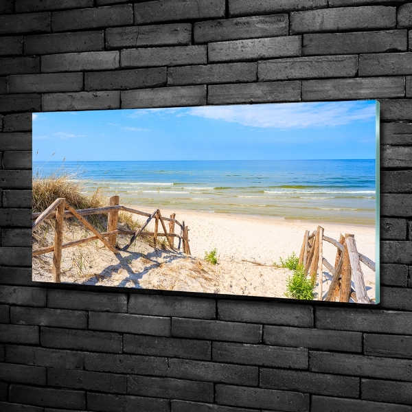 Schilderij glas Toegang tot het strand