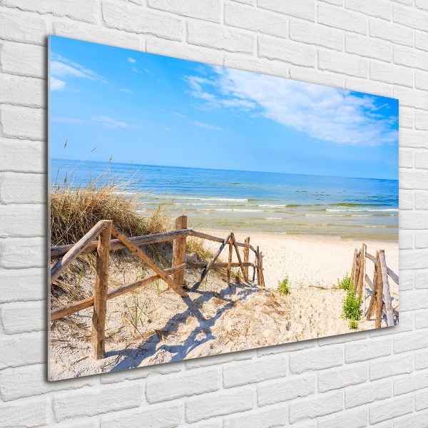 Schilderij glas Toegang tot het strand