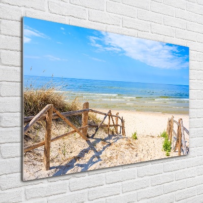 Schilderij glas Toegang tot het strand