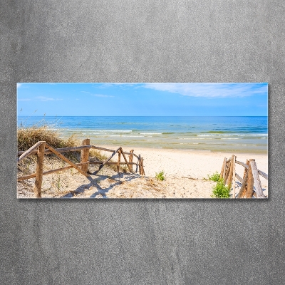 Schilderij glas Toegang tot het strand