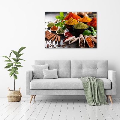 Glazen schilderij Kleurrijke kruiden