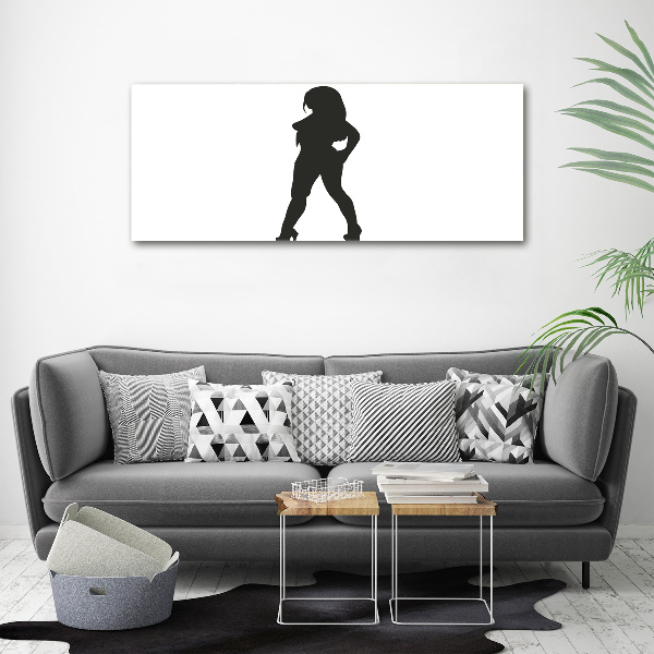 Schilderij glas Silhouet van een vrouw