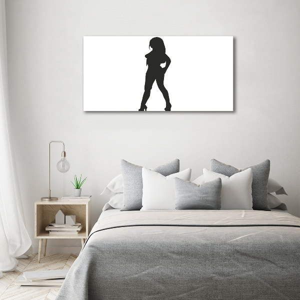Schilderij glas Silhouet van een vrouw
