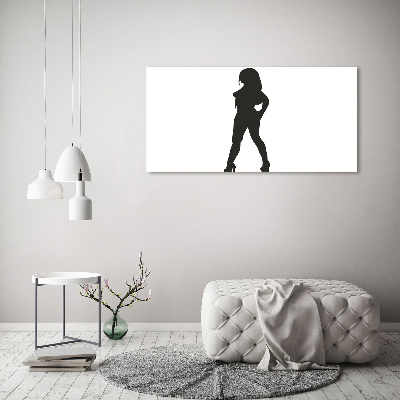 Schilderij glas Silhouet van een vrouw