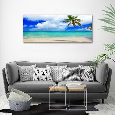 Schilderij glas Caribisch strand