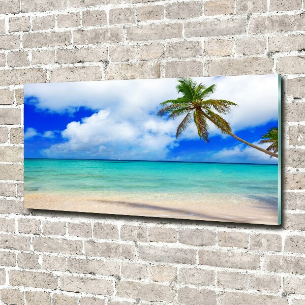 Schilderij glas Caribisch strand