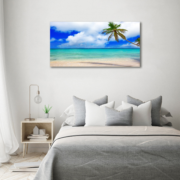 Schilderij glas Caribisch strand