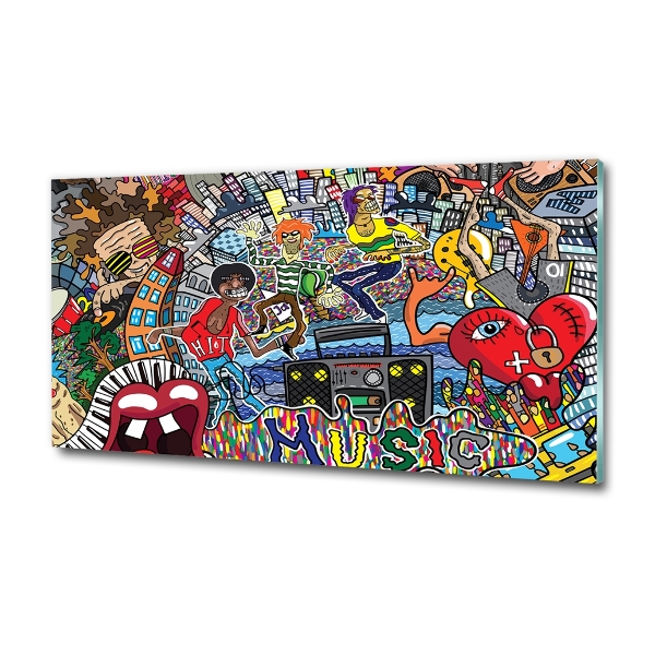 Glazen schilderij Muzikale collage
