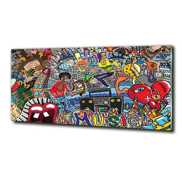 Glazen schilderij Muzikale collage