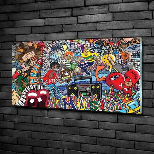 Glazen schilderij Muzikale collage