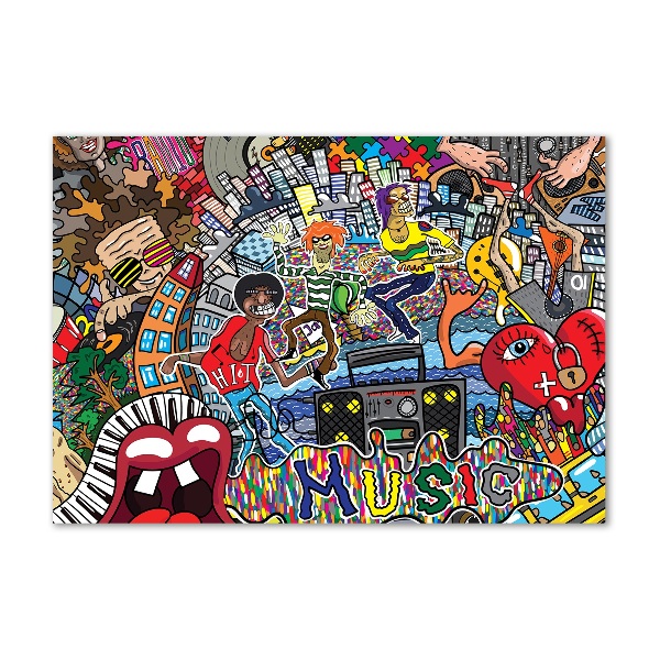 Glazen schilderij Muzikale collage