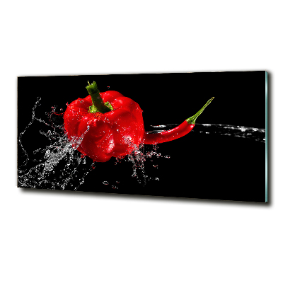 Schilderij op glas Rode paprika's