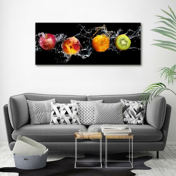 Schilderij glas Fruit en water