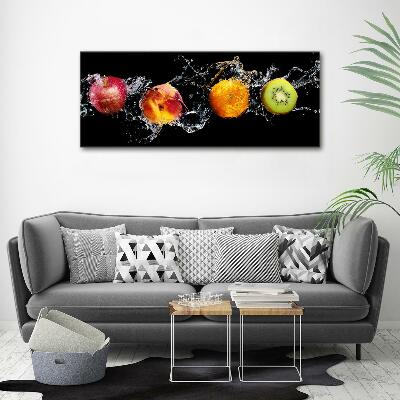 Schilderij glas Fruit en water