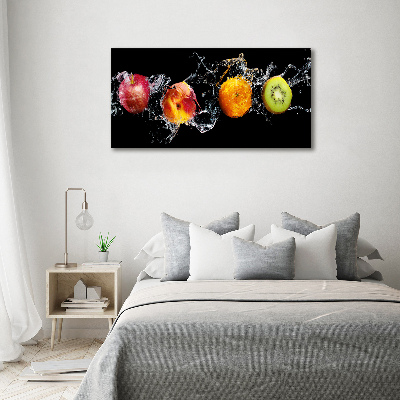 Schilderij glas Fruit en water