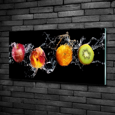 Schilderij glas Fruit en water