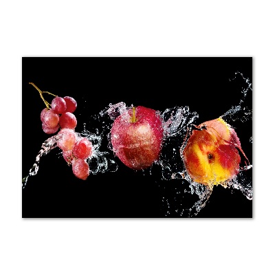 Schilderij glas Fruit en water