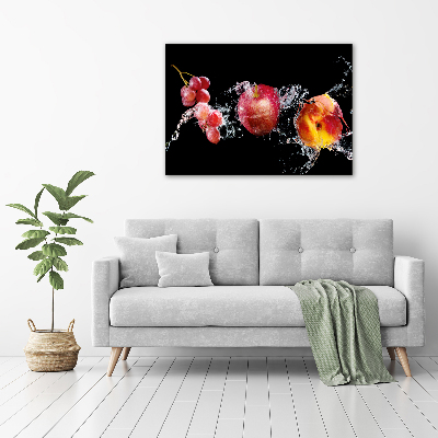 Schilderij glas Fruit en water
