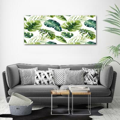 Schilderij op glas Tropische bladeren