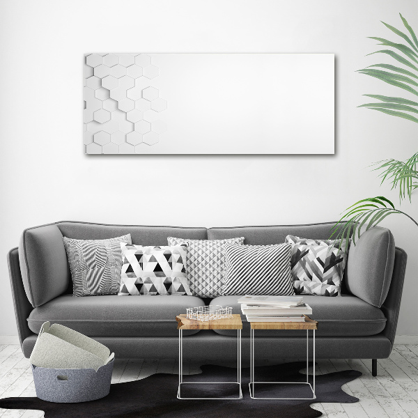 Schilderij glas Achtergrond met zeshoeken