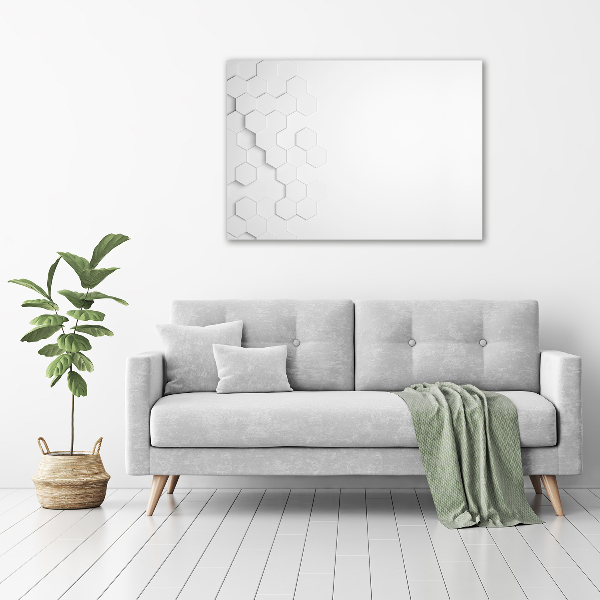 Schilderij glas Achtergrond met zeshoeken