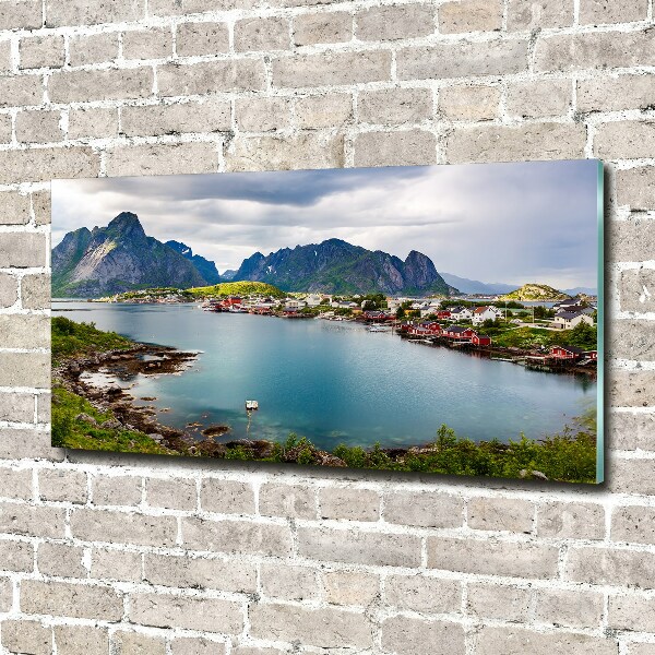 Schilderij glas Lofoten in Noorwegen