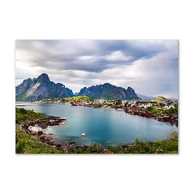 Schilderij glas Lofoten in Noorwegen