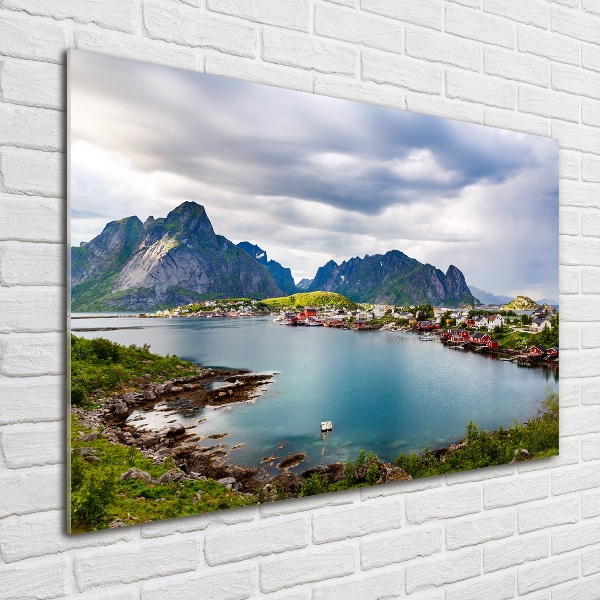 Schilderij glas Lofoten in Noorwegen