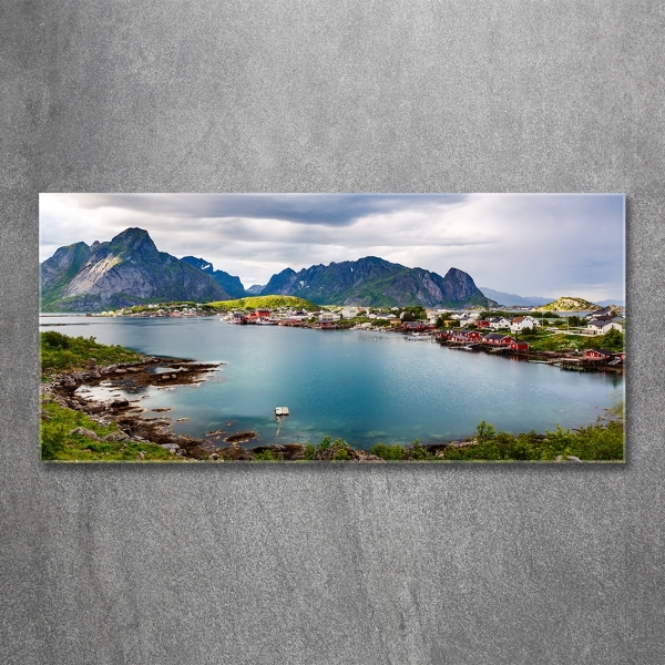 Schilderij glas Lofoten in Noorwegen