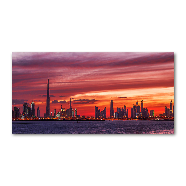Glazen schilderij Zonsondergang Dubai