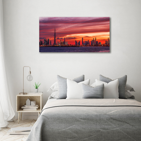 Glazen schilderij Zonsondergang Dubai