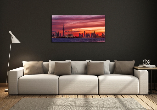 Glazen schilderij Zonsondergang Dubai