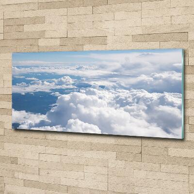 Schilderij glas Uitzicht vanuit het vliegtuig