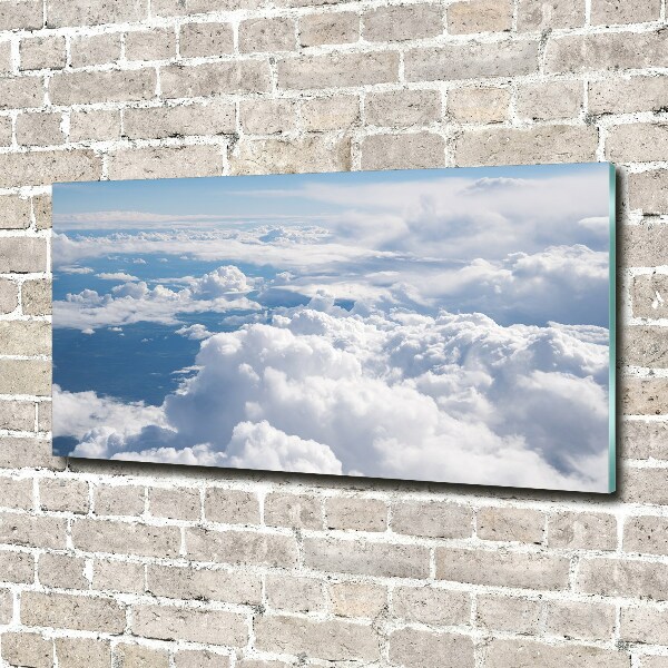 Schilderij glas Uitzicht vanuit het vliegtuig