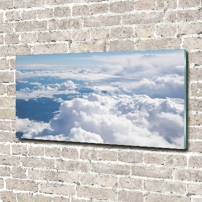 Schilderij glas Uitzicht vanuit het vliegtuig