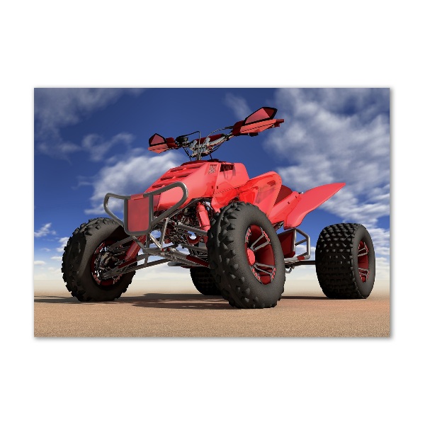 Glazen schilderij Quadrijden in de woestijn