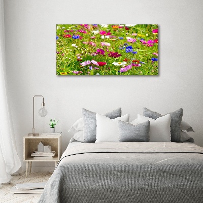 Schilderij glas Wilde bloemen