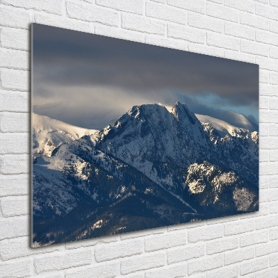 Foto schilderij op glas Giewont in de winter