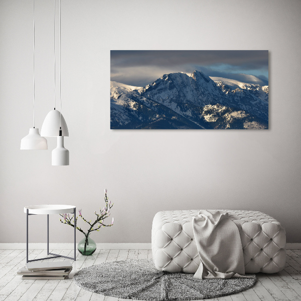 Foto schilderij op glas Giewont in de winter