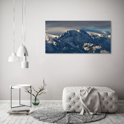Foto schilderij op glas Giewont in de winter