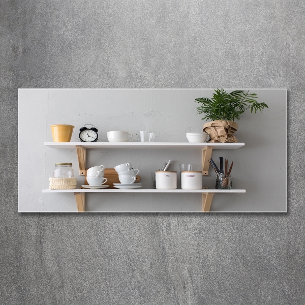 Schilderij glas Decoraties op de plank