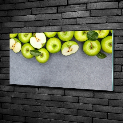 Schilderij op glas Groene appels