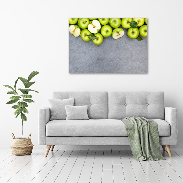 Schilderij op glas Groene appels