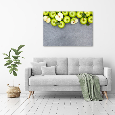Schilderij op glas Groene appels