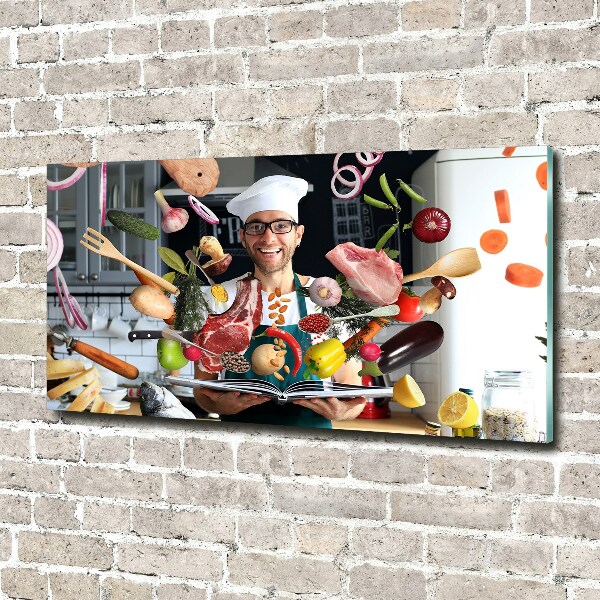 Schilderij glas recepten van de chef