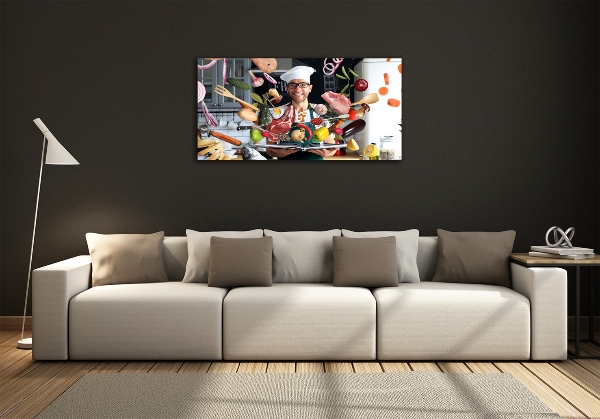 Schilderij glas recepten van de chef