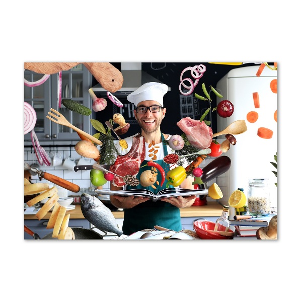 Schilderij glas recepten van de chef